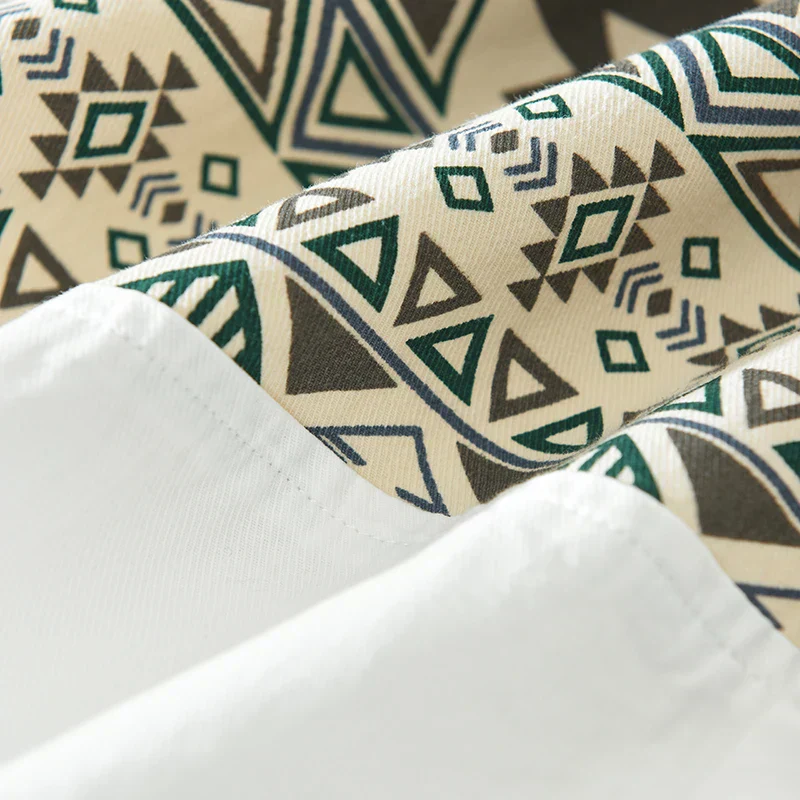 Heren Overhemd Casual Patchwork Katoen - Afbeelding 5