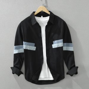 Heren Overhemd Patchwork Casual Fit Katoen