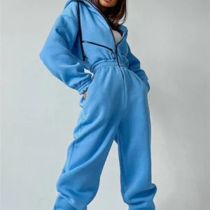 Dames Jumpsuit Casual Met Capuchon Katoen Polyester