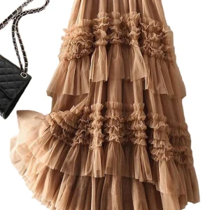 Vrouwen Asymmetrische Gelaagde Tulle Rok