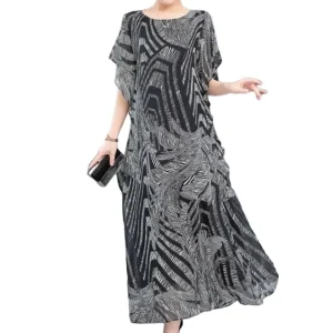 Vrouwen Kaftan Jurk met O-Hals en Chiffon