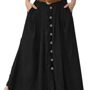 Vrouwen Lange Rok Casual Met Zak