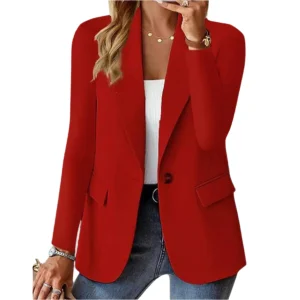 Zwarte Blazer Dames Met Tailored Fit Zachte Stof