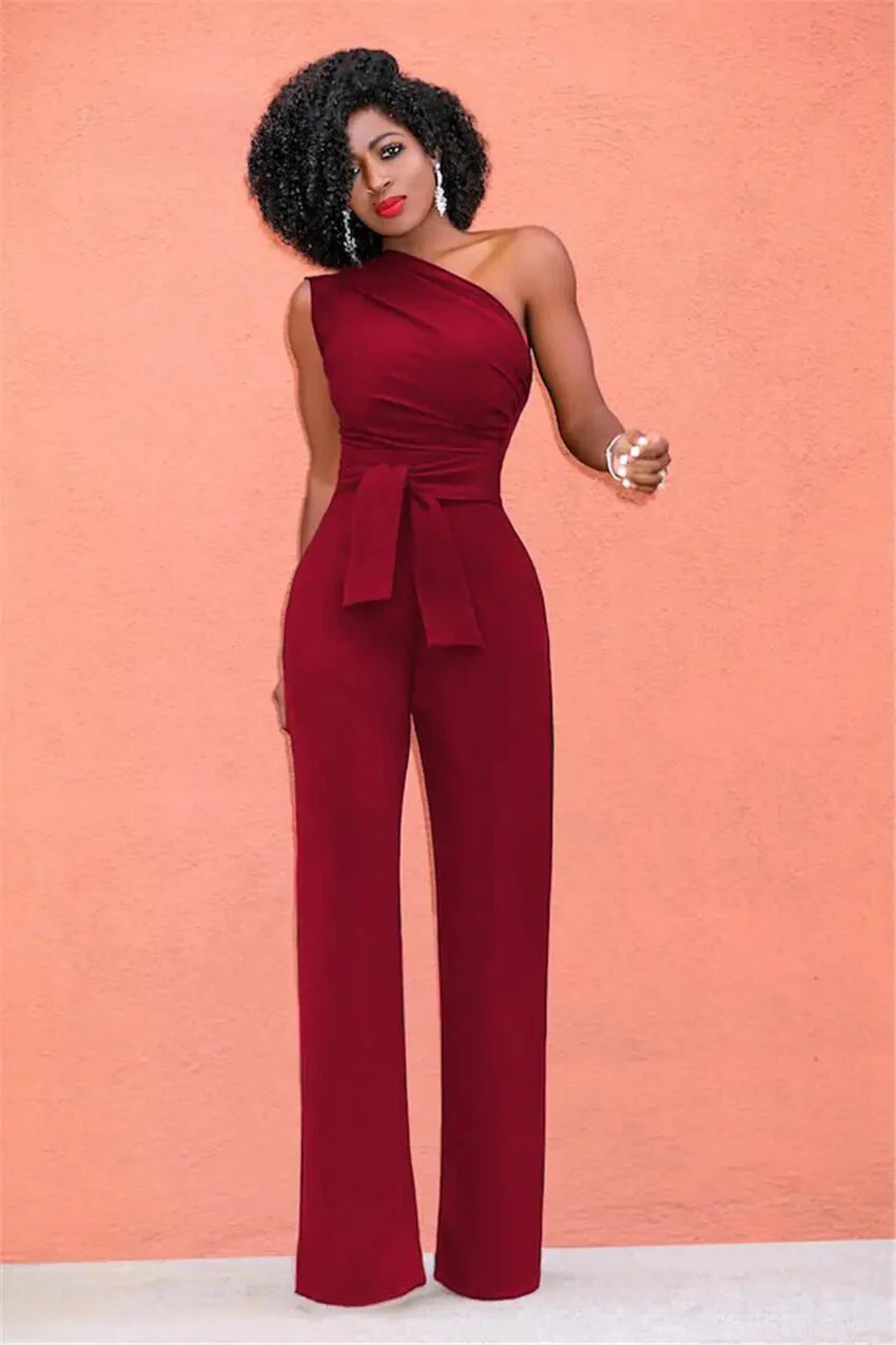 Dames Jumpsuit One-Shoulder Feestelijk Polyester Katoen - Afbeelding 3
