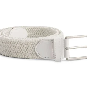 Gevlochten elastische riem wit