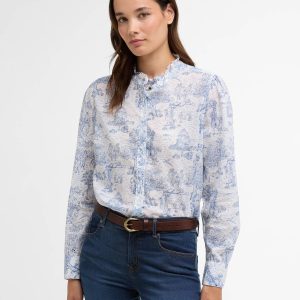Katoenen Blouse | Hoge Kraag