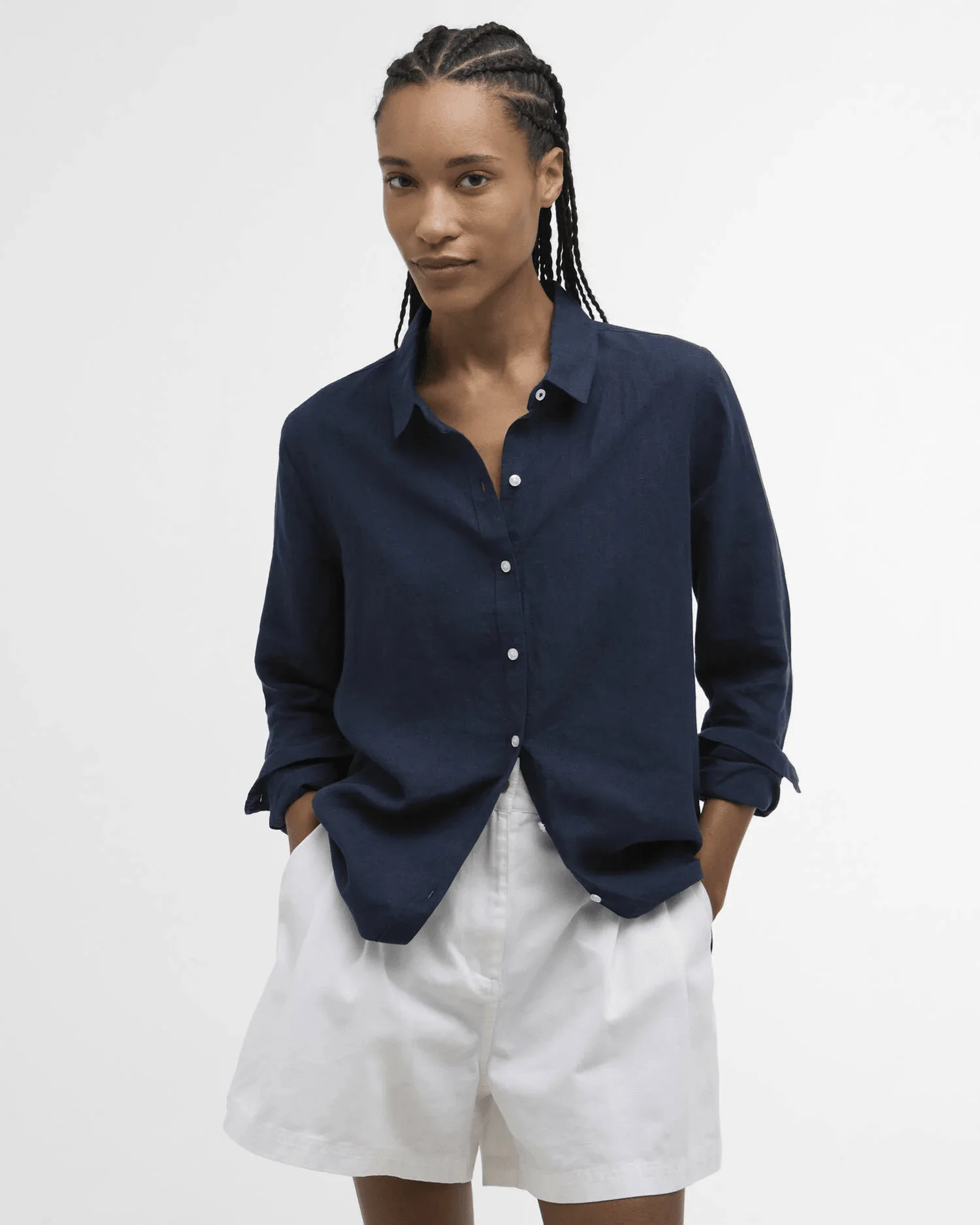 Linnen Blouse | Navy